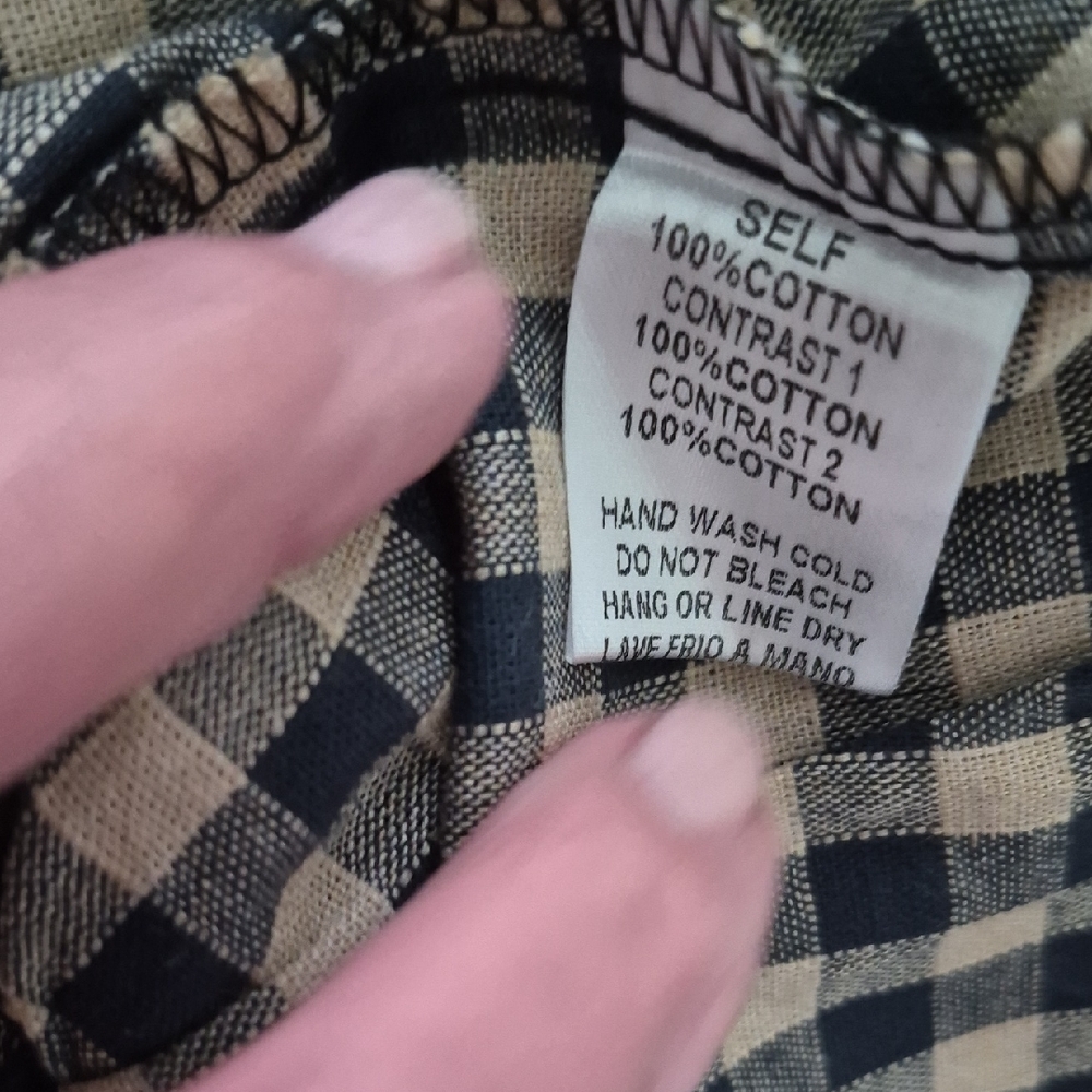 NWT Easel Black and Beige Plaid Peplum Top - Picture 3 of 6